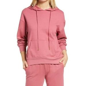 BP Oversized Hooded Sweatshirt In Red Slate Size XS